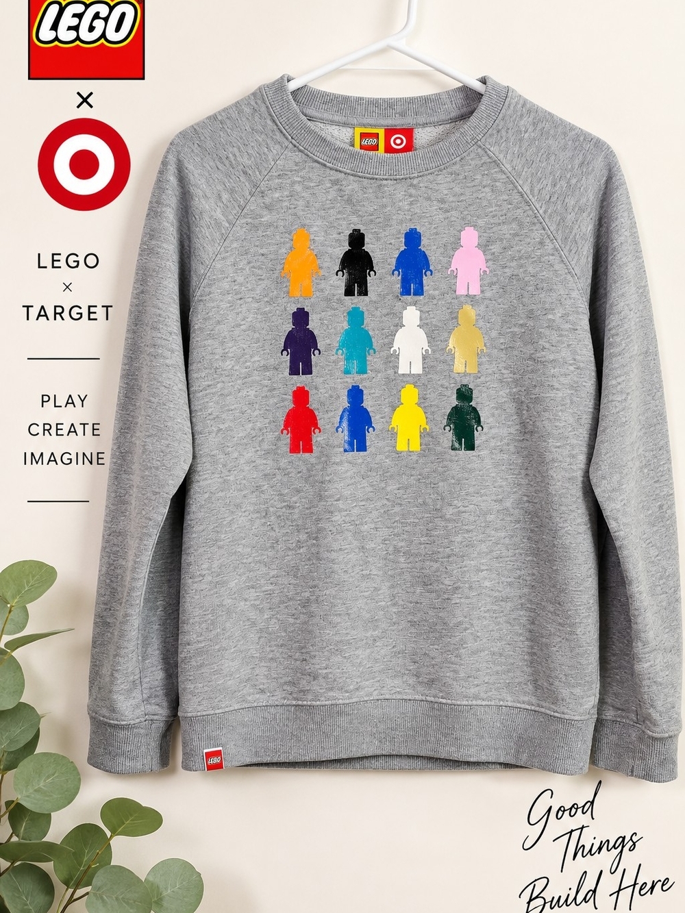 LEGO x Target Minifigure Gray Sweatshirt Kids L
